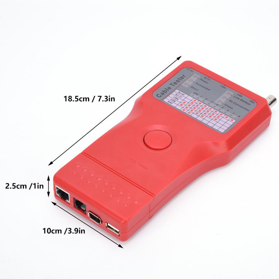 5-In-1 Multi-Functional Network Cable Tester 1394 Line Tester BNC Meter with Remote Unit Network Cable Tester