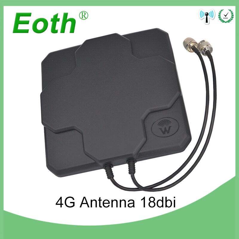 Antena externa direcional aérea do mimo do ganho alto 18dbi 698-2690 mhz 4g do painel exterior masculino da antena n de 4g lte para o roteador sem fio