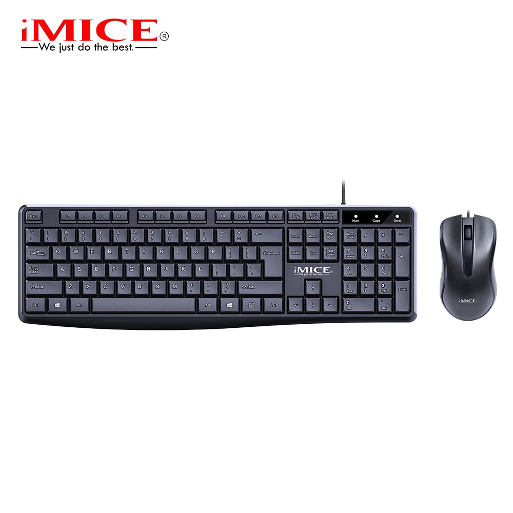 iMice Wired keyboard and mouse set for home office 104 key plug and play: Default Title