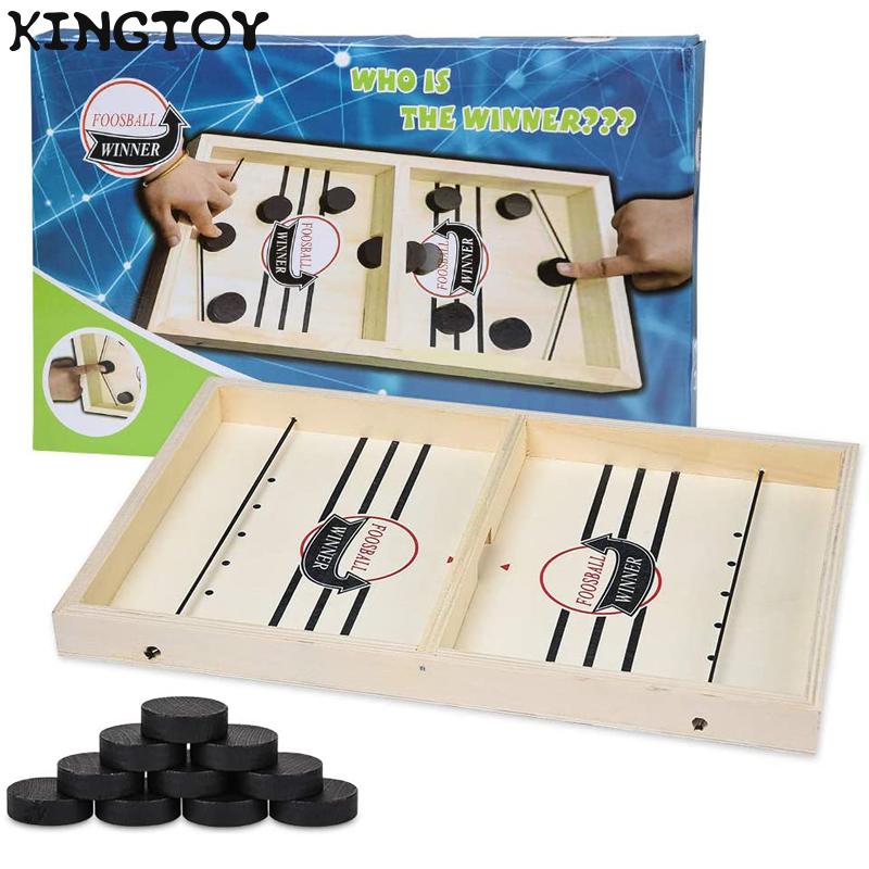 Fast Sling Puck Super Winner Wooden Sling Hockey Board Game Table Games for Kids Children Adult 1708013