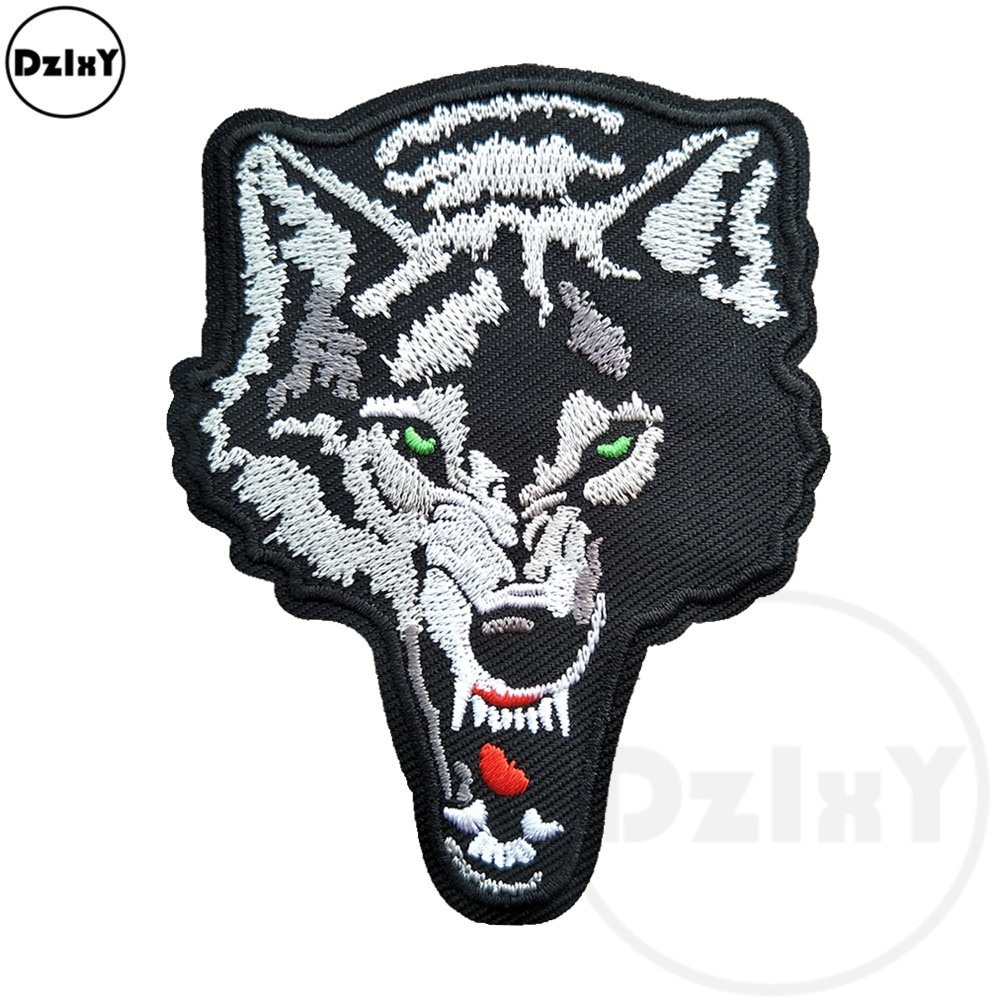 1 Pcs Fierce Wolf Patches Voor Kinderen Ijzer Op Borduurwerk Badges Verschijning Op Kleding Naaien Strepen Dieren Applicaties @ f-82