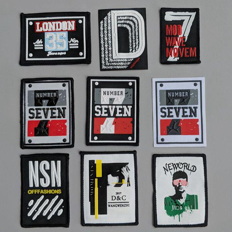 Lapp kläder färgglada dekorativa tillbehör badge etikett brev twill hip hop