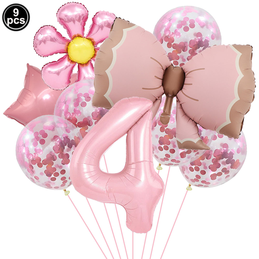 Juego de globos de hadas y flores, globos de mariposa, decoraciones de 1 a 9 cumpleaños para niñas, suministros de decoración para de cumpleaños con tema de mariposa
