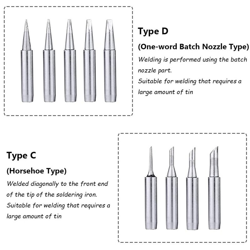 17Pcs Soldering Tips Kit 900M Lead-Free Solder Iron Tip Welding Replacement Accessories for Hakko Yihua Solder Station
