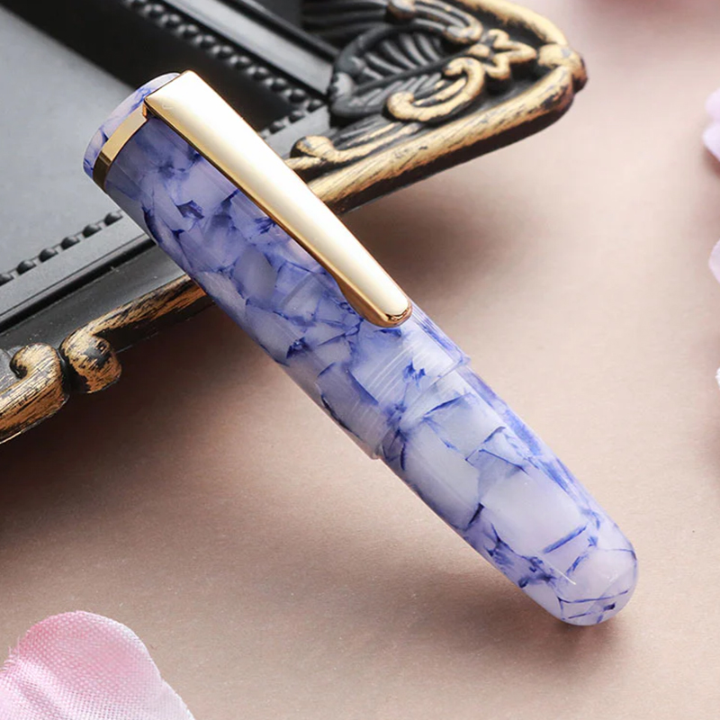 Mini pluma estilográfica, pequeña y Linda, se puede llenar con tinta para escribir.: Azul / efecto