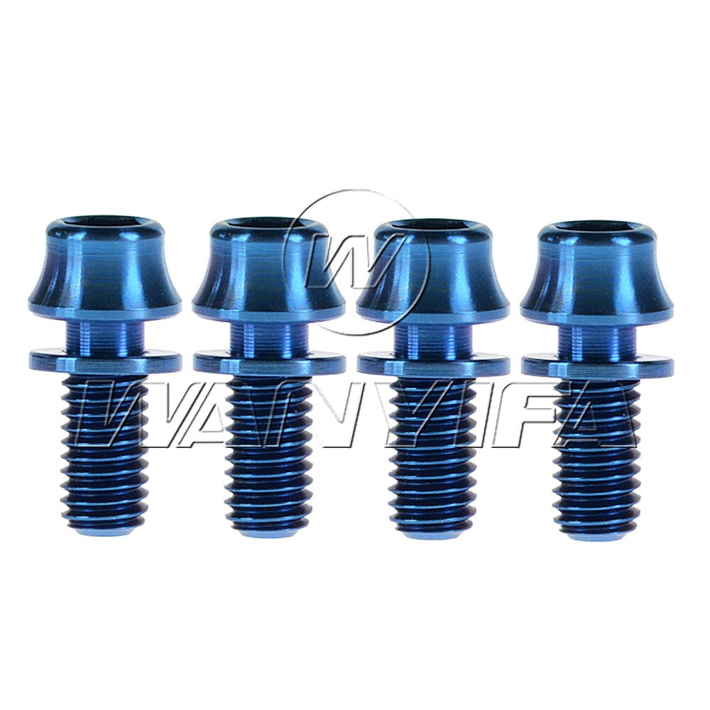 Wanyifa 4 Uds M5x12mm titanio Ti cono bicicleta titular de la botella de tornillo accesorio de ciclismo para la bicicleta sujeción de portabotellas pernos: Blue