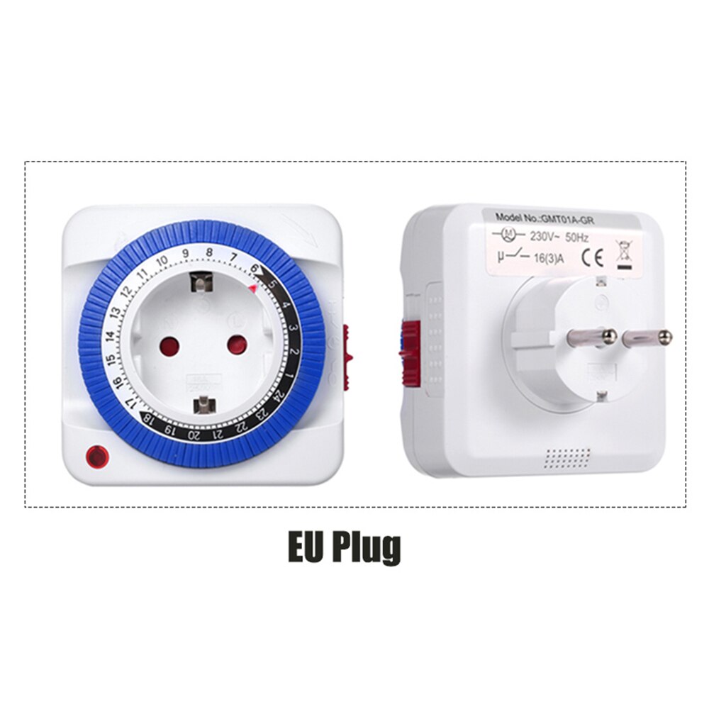 Timer Switch Socket 15 Minutes to 24 Hours 125V Timing Socket Time Controller Automatically Turn On Off Electrical Appliances: EU Plug
