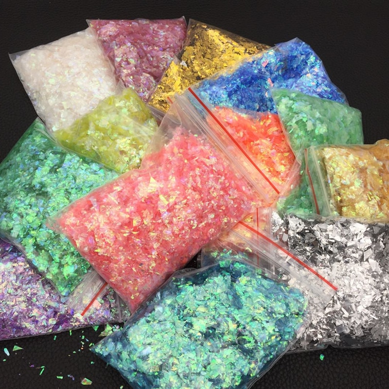 20 g / partia nieregularny papier powłoki cekiny żywica epoksydowa Craft materiały wypełniające kolorowe błyskotki brokat do majsterkowania rzemiosło żywiczne