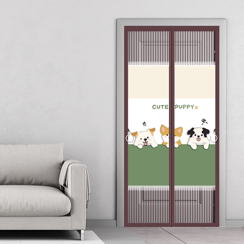 Upgraded magnetic screen door mesh, heavy duty door screen, anti-mosquito door screen, self sealing mesh screen door