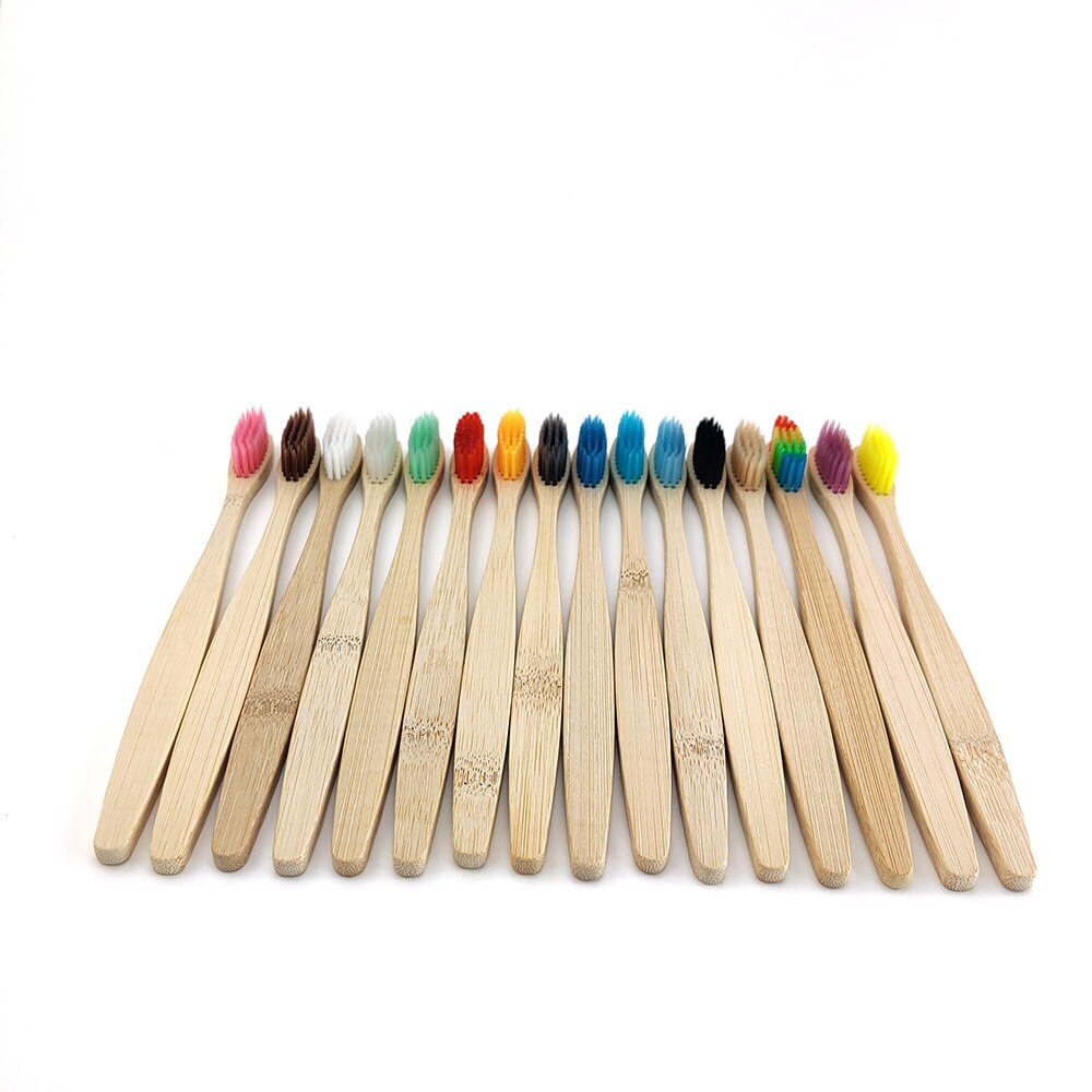 Brosse à dents en bambou , fibre souple, manche en bambou solide, , santé buccale, voyage, 12 pièces/paquet