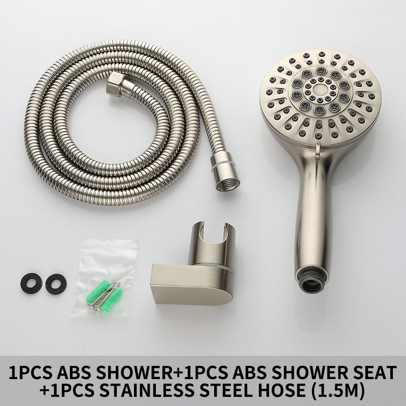 Douchekop Handdouche Hogedruk verstelbare spray Handdouchekoppen Geborsteld nikkel Wandgemonteerde doucheset 6-jets: WHITE