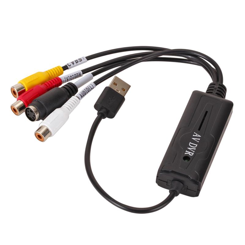 USB Video Audio Capture Adapter VHS To DVD HDD TV Card USB2.0 Video Capture Single-channel AV Video Image Monitoring