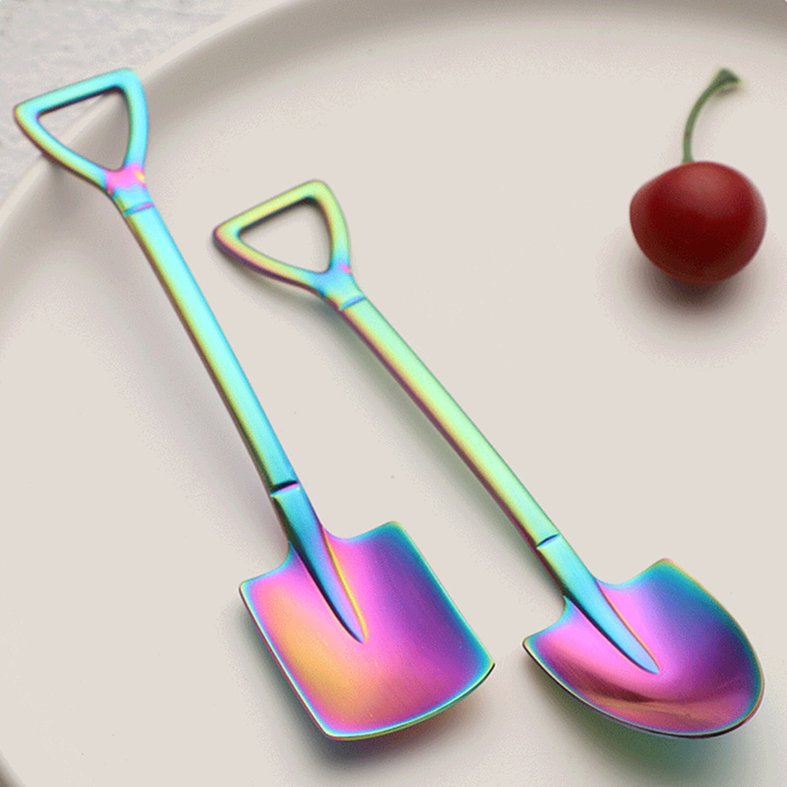 stainless steel spade spoon Dessert Shovel Spoon Cake Ice Cream Flat Pointed Shovel Spoon Watermelon Spoon