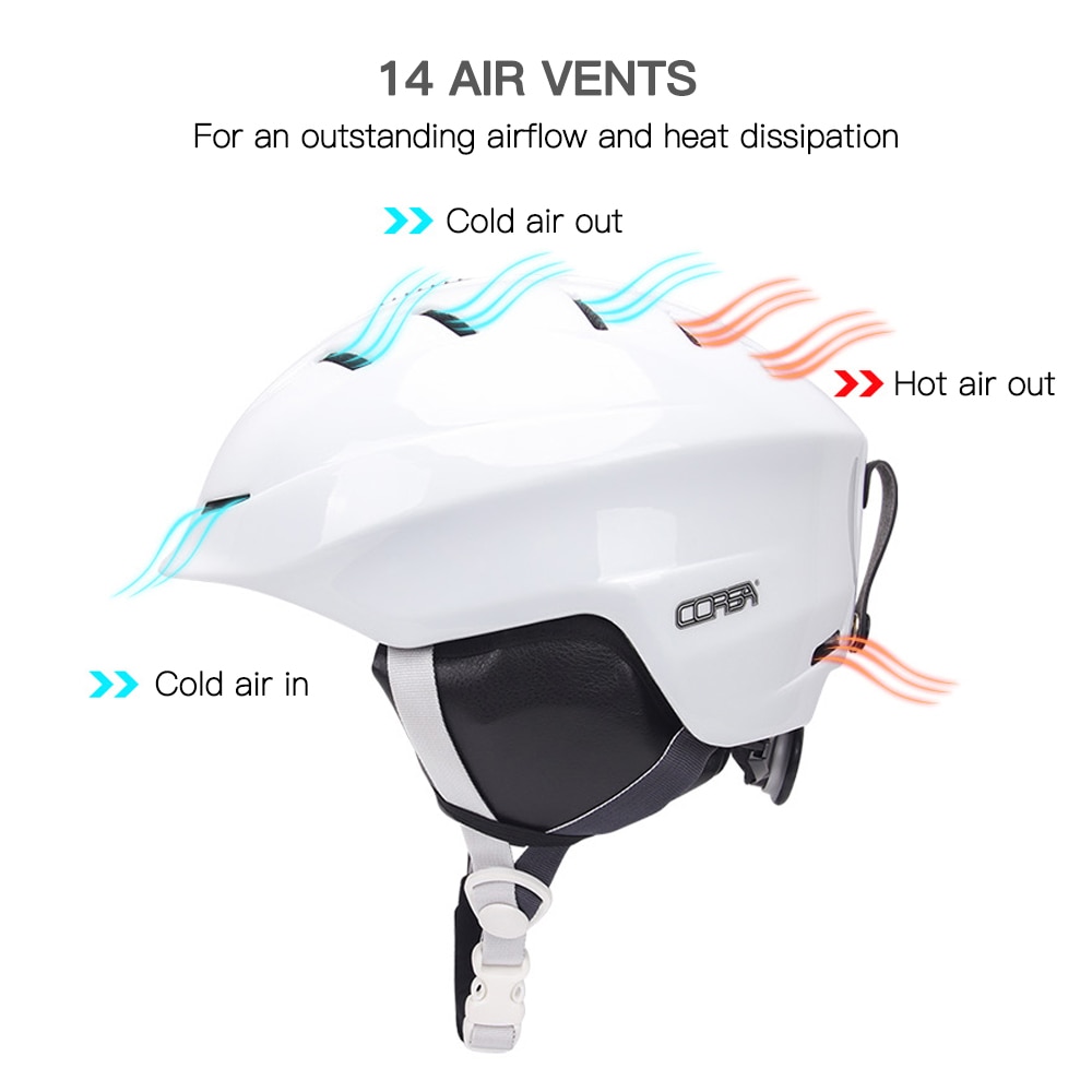 Capacete de ski, com forro removível e capa para orelha, snowboard, helemt, ajustável, unissex, em molde, para neve