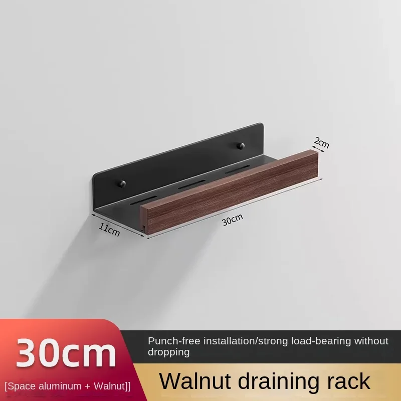 Houten Badkamerplank, Opberghouders Rek Aan De Muur Gemonteerde Badkamerplanken, Opbergrek Voor De Badkamer: Chocolade