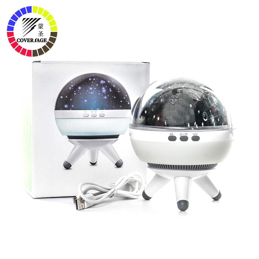 Dekking roterende nachtlamp projector draaien sterrenhemel sterrenmeester kinderen kinderen baby slaap romantische led usb lamp projectie