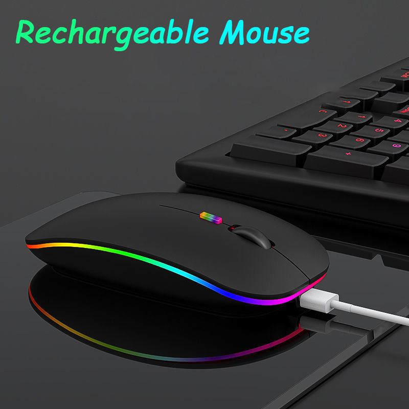 Bluetooth-funkmaus rgb, wiederaufladbar, leise 1600 2.4g , ergonomische gaming-maus für computer, laptop, pc, macbook