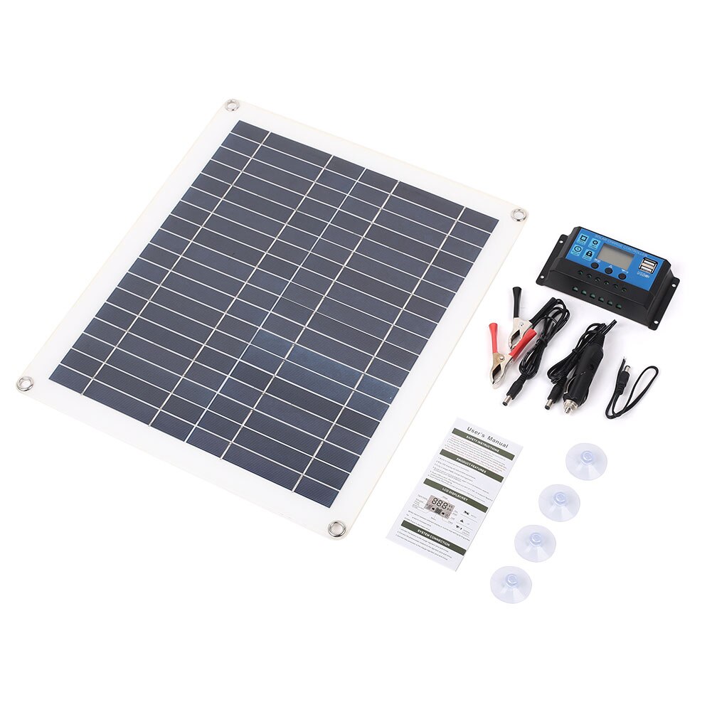 25W 12V Dubbele USB Zonnepaneel Systeem Regulator PWM Opladen Multifunctionele DIY Voeding DC kabel Zonnecel lader outdoor