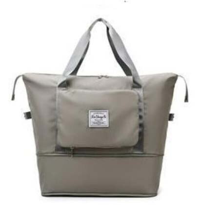 Large Capacity Folding Travel Bags Waterproof Tote Handbag Travel Duffle Bags Multifunctional Women Travel Bags: Grey Green