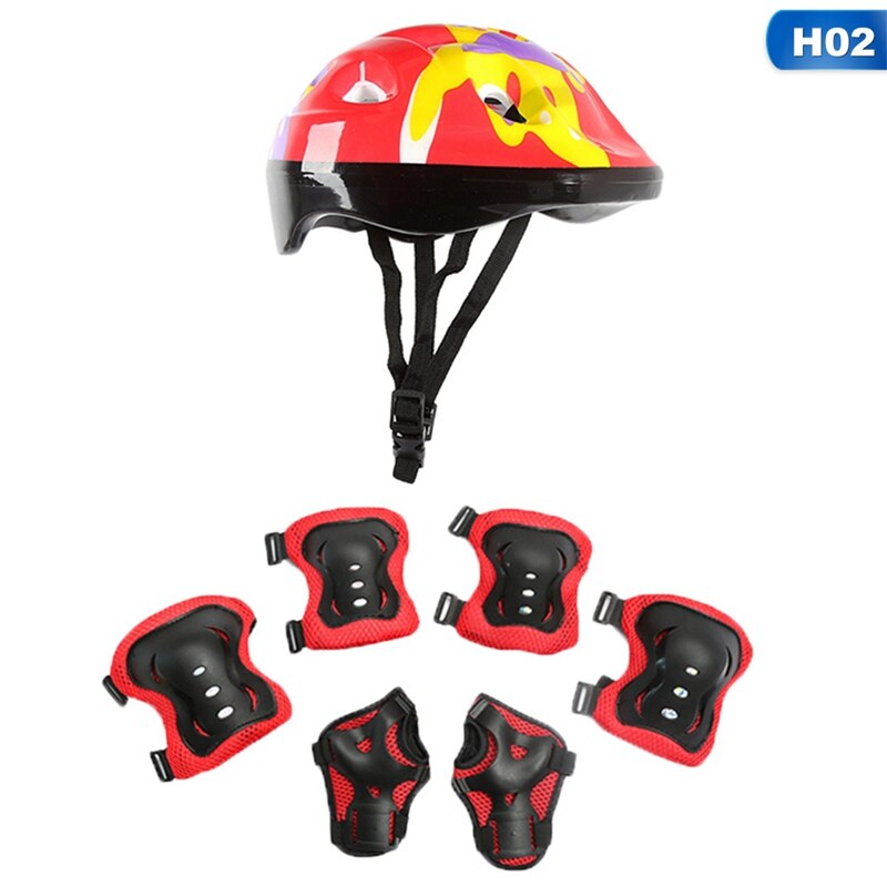 7 Pcs Skating Protective Gear Set Knee Wrist Guard Elbow Pads Bicycle Skateboard Ice Skating Roller Knee Protector Guard For Kid