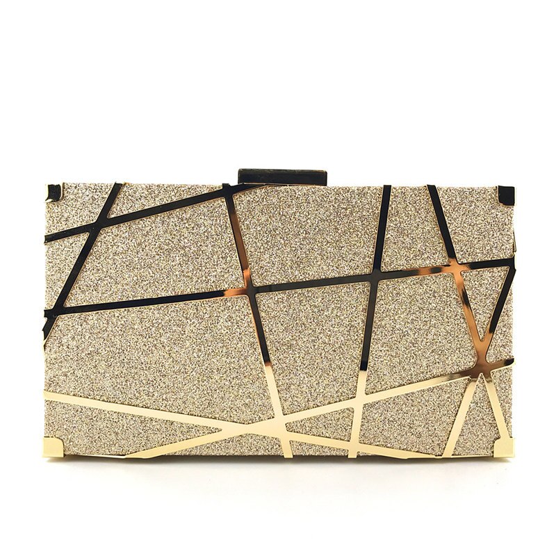 Pailletten Kupplung Tasche Weibliche Luxus Abend Taschen Metall Kette Handtasche Frauen Schild Kupplungen Hochzeit Bankett Geldbörse und Handtasche: gold