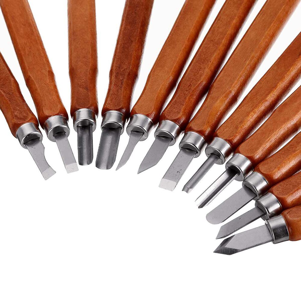 3/4/5/10/12pcs Wood Carving Chisel Knife Hand Tool Set For Basic Detailed Graver Sculpt Pottery Ceramic Clay Diy Hand Tool Set