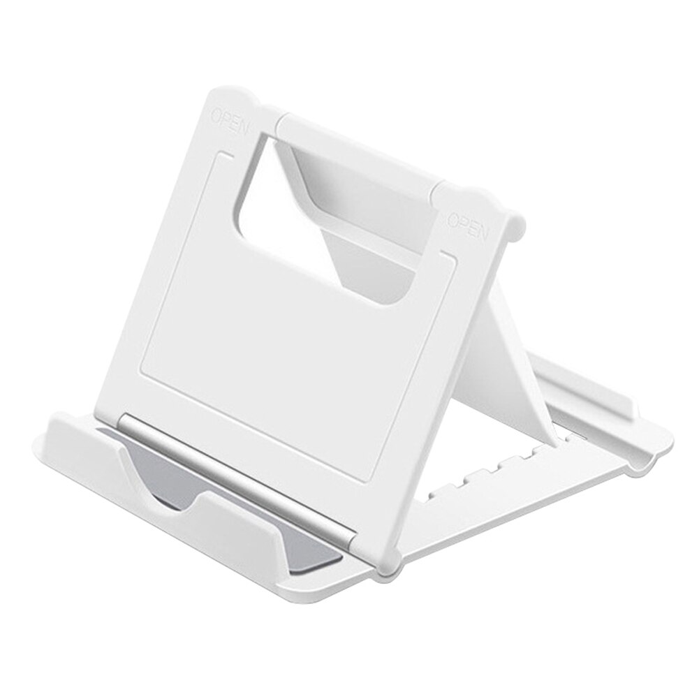 Universal Plastic Adjustable Folding Desktop Table Phone Holder Bracket Stand: White