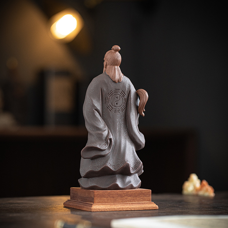 Artesanías de arcilla púrpura de estilo Zen chino, Tai Chi, Zhang Sanfeng, figuras legendarias, adornos, muebles para el hogar, decoraciones para la vida