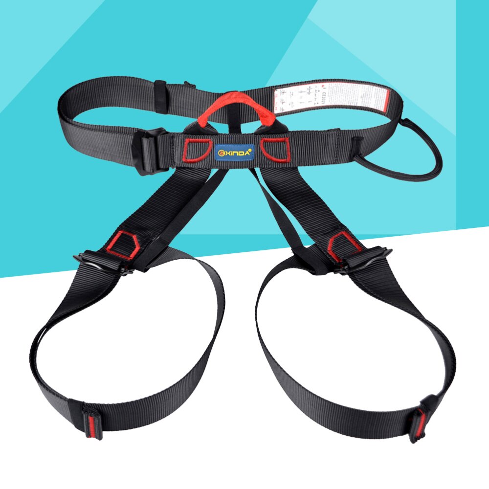 Outdoor Climbing Harness Protect Waist Safety Harness for Mountaineering Climbing Fire Rappelling Tree Climbing (Black: Default Title