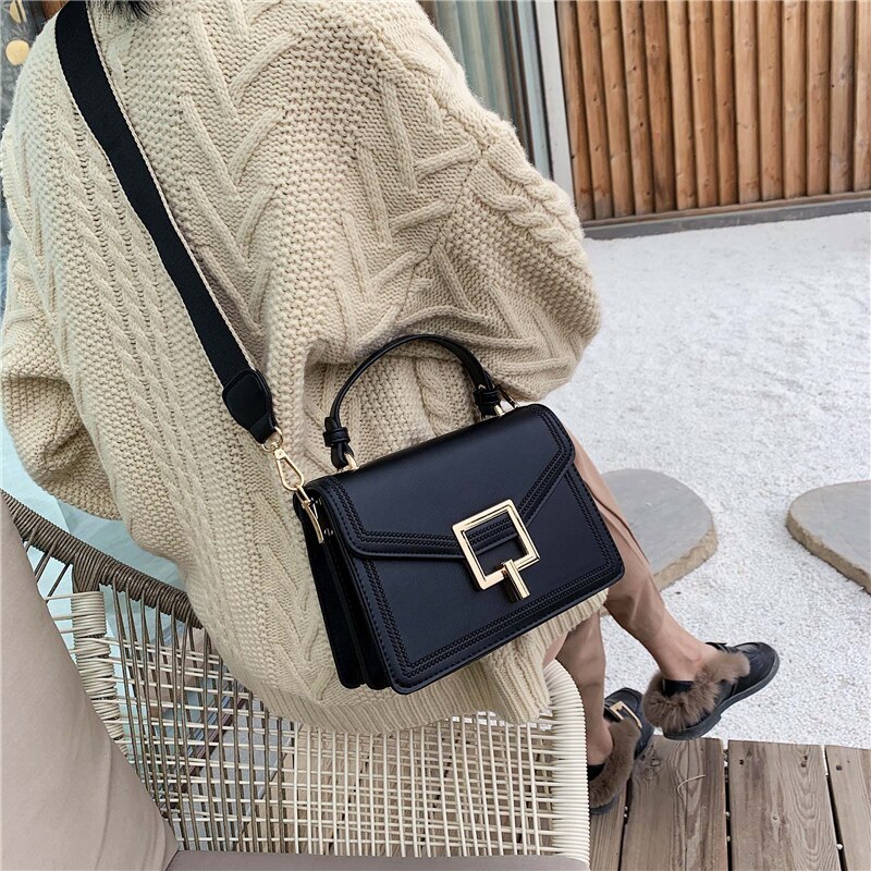 Sac à main en cuir PU pour femme, fourre-tout rétro bonne , sac à main de styliste à serrure pour voyage, sacoche Messenger,