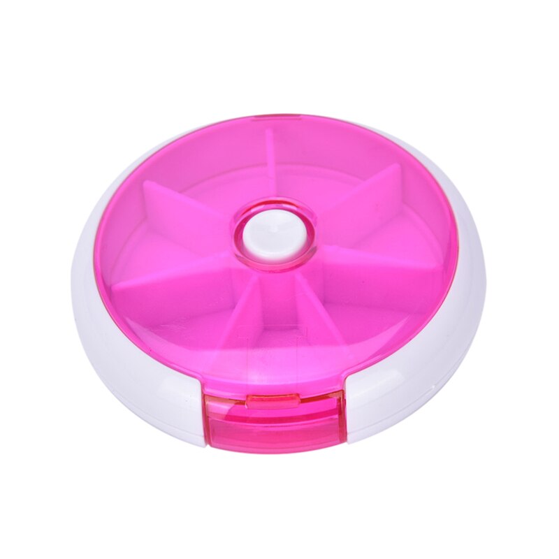 Weekly Press Rotating Pill Box Travel Pill Case Splitter Pill Organizer Medicine Box 7 Days Pill Cutter Tablet Container: rose