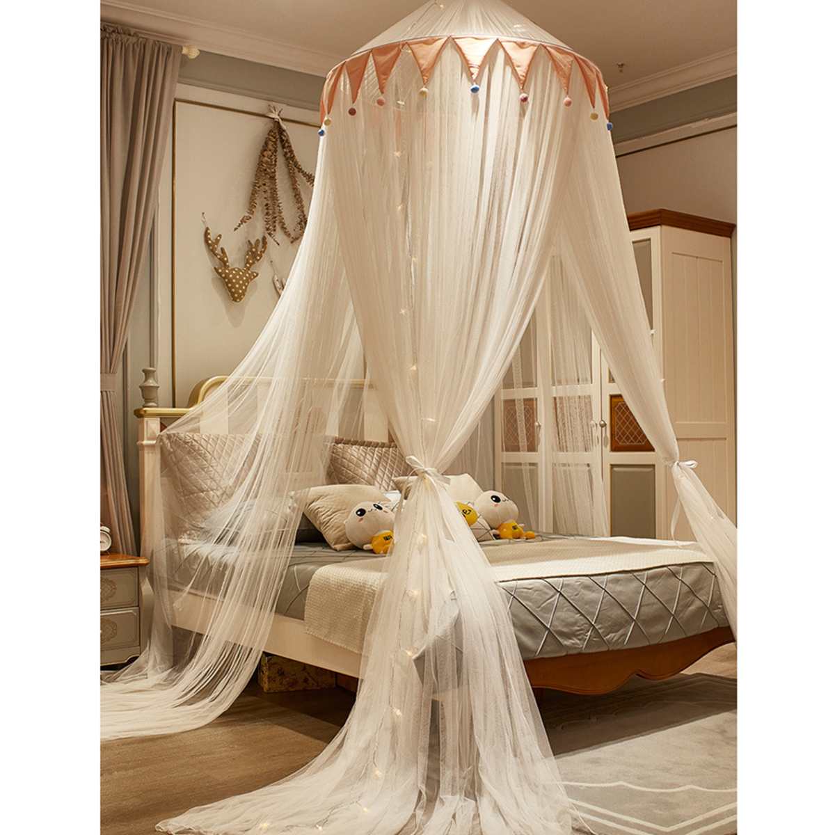 Mosquitera montada en el techo para el hogar, dosel plegable para cama, decoración de Estilo Princesa, novedad de: jade
