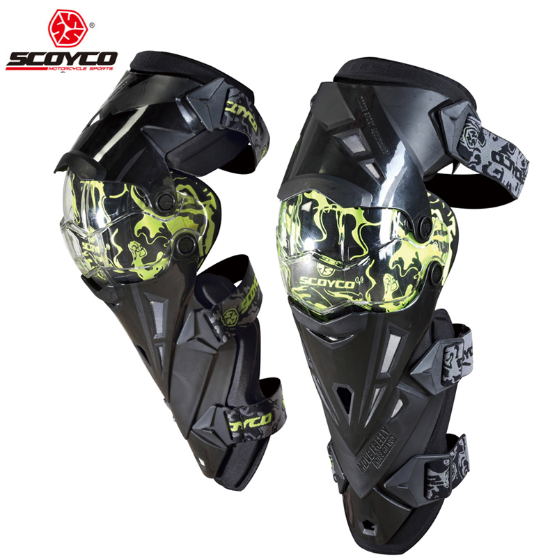 Scoyco  k12 gear motorcykel beskyttende knæpuder motobike knæbeskytter motocross motorsport knæbeskytter beskyttelsesudstyr: Fluorescerende gul