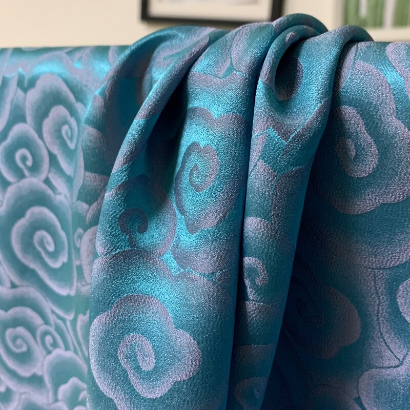 Tela de seda brocada de jacquard, 1 metro, 70% sed... – Grandado