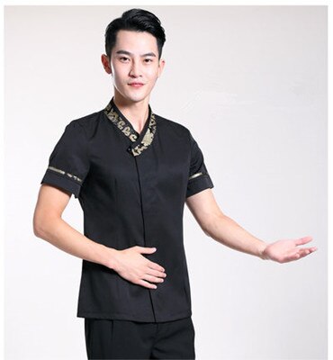Hotel reiniger Uniform frau und mann reiniger kleidung kurzen ärmeln Restaurant kellner uniformen herbst Winter arbeitskleidung: Mann Schwarz / XXL