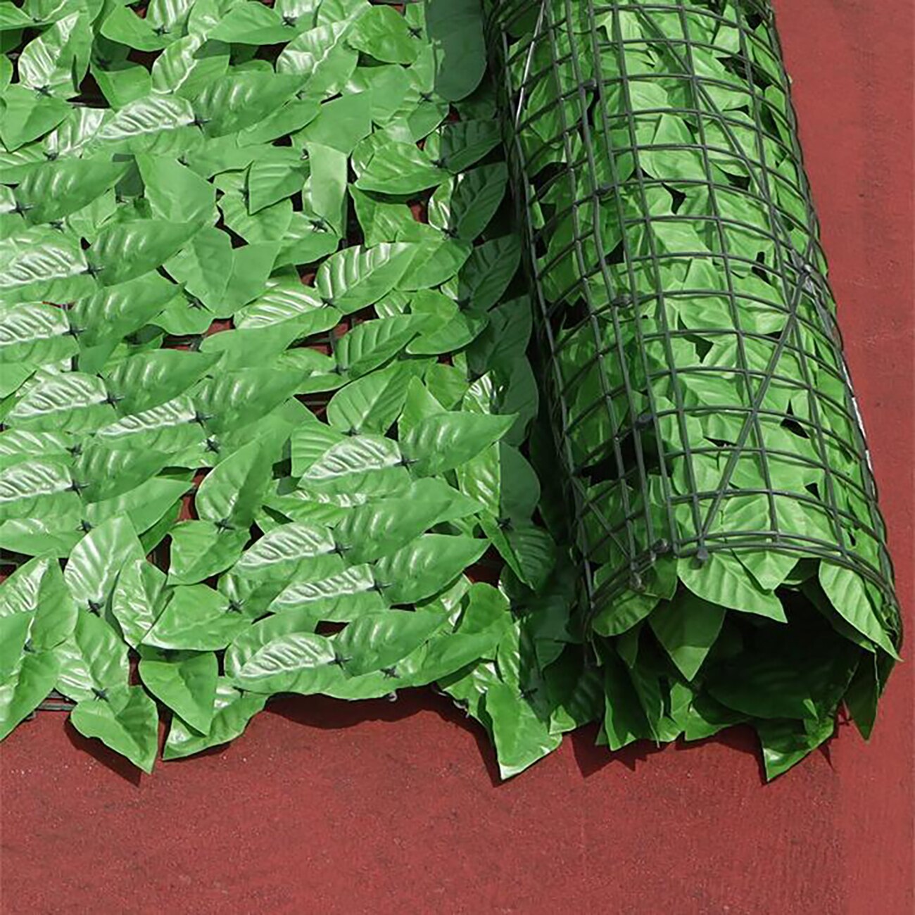 0.5*1m kunstige blade hæk hegn plast kunstige hængende vedbend diy væg altan indretning grønne blade haven baghave grønne