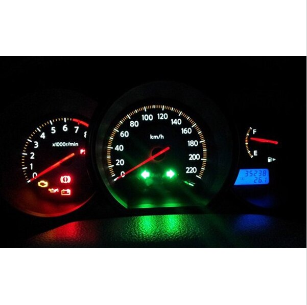 kebedemm 10pcs Instrument lights Car Gauge colorful B8.5D 509T B8.5 5050 Led 1 SMD T5 Lamp Dash Bulb Dashboard instrument Light