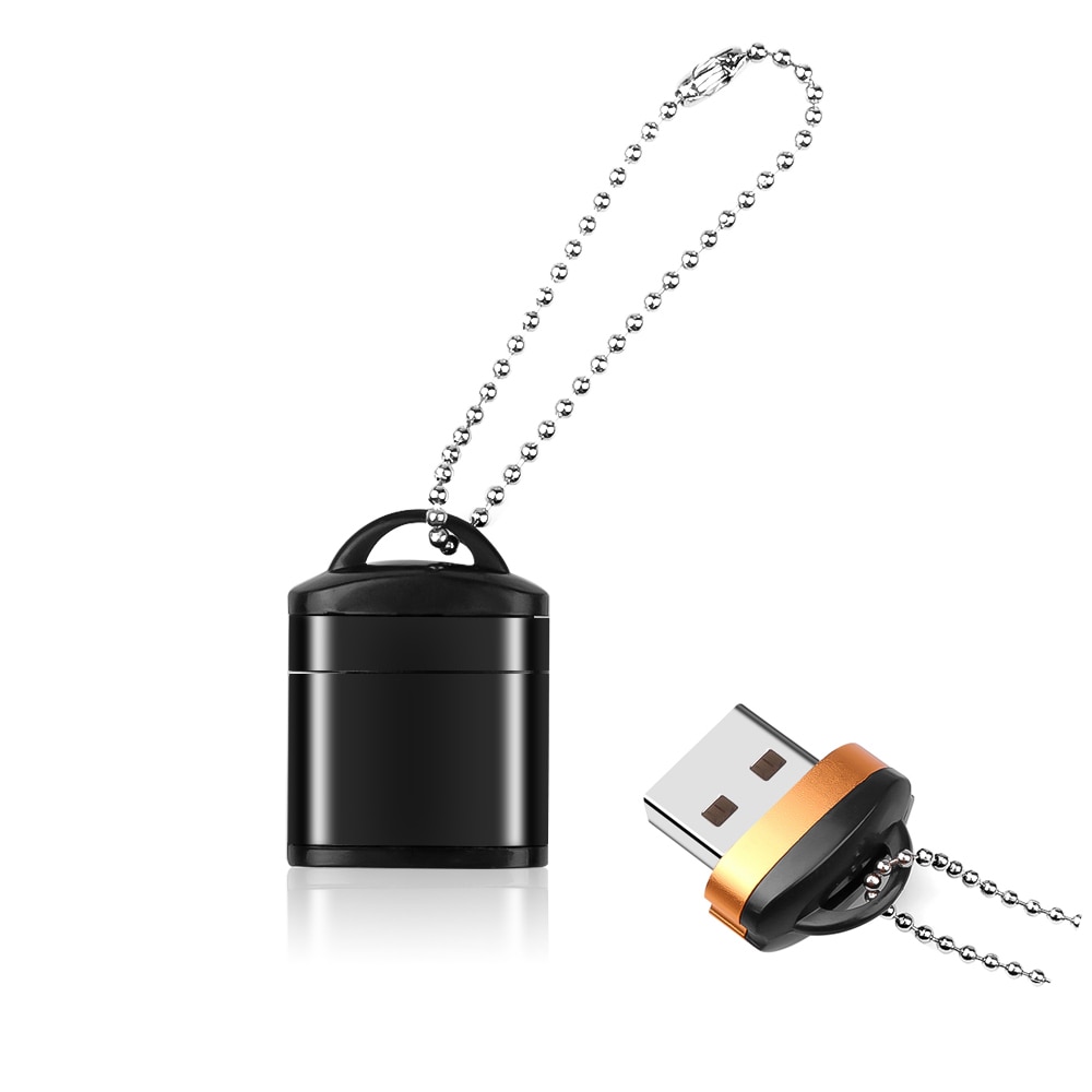 Mini lector de tarjetas USB 2,0 con tapa de plástico, llavero de alta velocidad, tarjeta de memoria Micro SD TF portátil para PC, portátil, cámara de teléfono