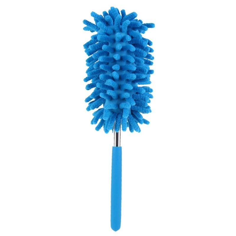 Plumeros telescópicos de microfibra escalables, limpieza de chenilla, polvo de escritorio, aire acondicionado, cepillo para polvo, limpieza de coches, herramienta: Azul