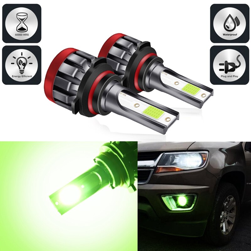 2 Stuks Auto Led Mist Lampen 9006/HB3 Lime Obd Lichtbron Led 12V 30W 3000LM Fog verlichting Voor Golf Toyota Mitsubishi