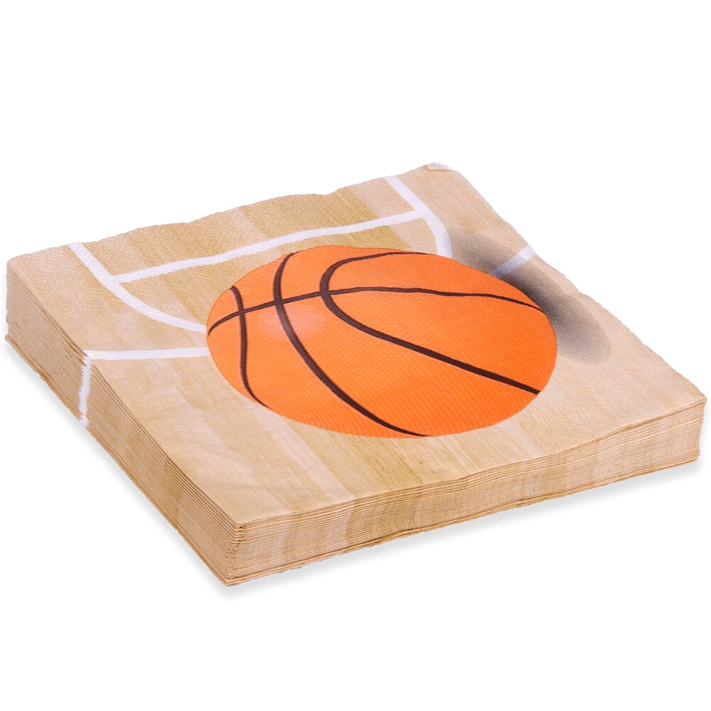 Basketball festrekvisita engangs tallerken sport tema engangs servise barn bursdag papir tallerken engangs servise: 25 stk servietter