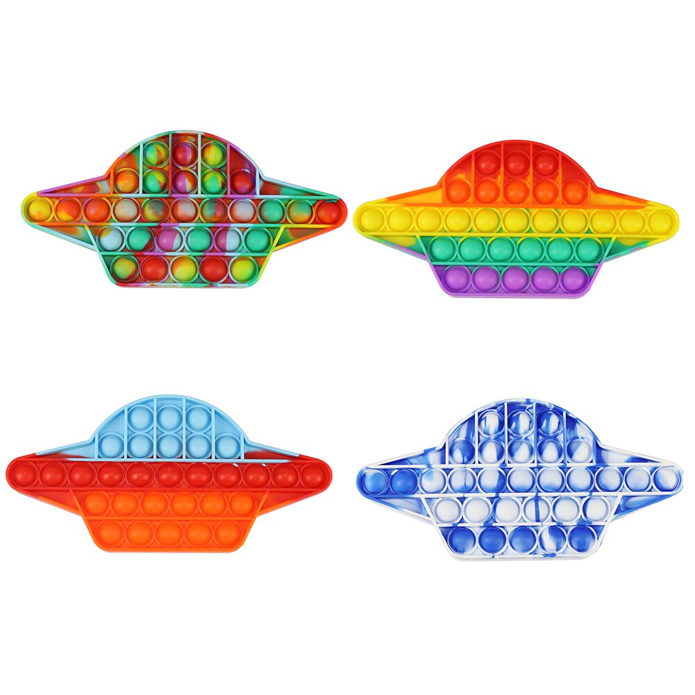 UFO Autismus Push Blase Sensorischen Spielzeug Entlasten Stress Desktop Puzzle Vent Spielzeug Squeeze Sound-Und Push-Blase Dekompression Spielzeug