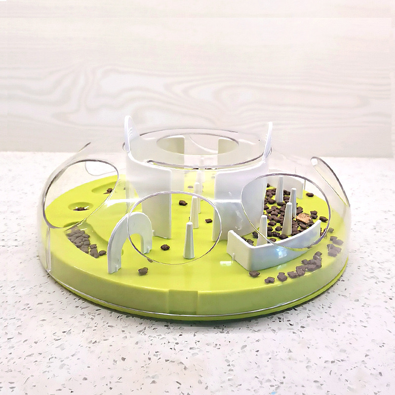 Rompecabezas interactivo para gatos, juguete dispensador de golosinas, mejora Mental, juguete de alimentador lento, laberinto de gato interesante, bandeja de alimentación lenta, tazón