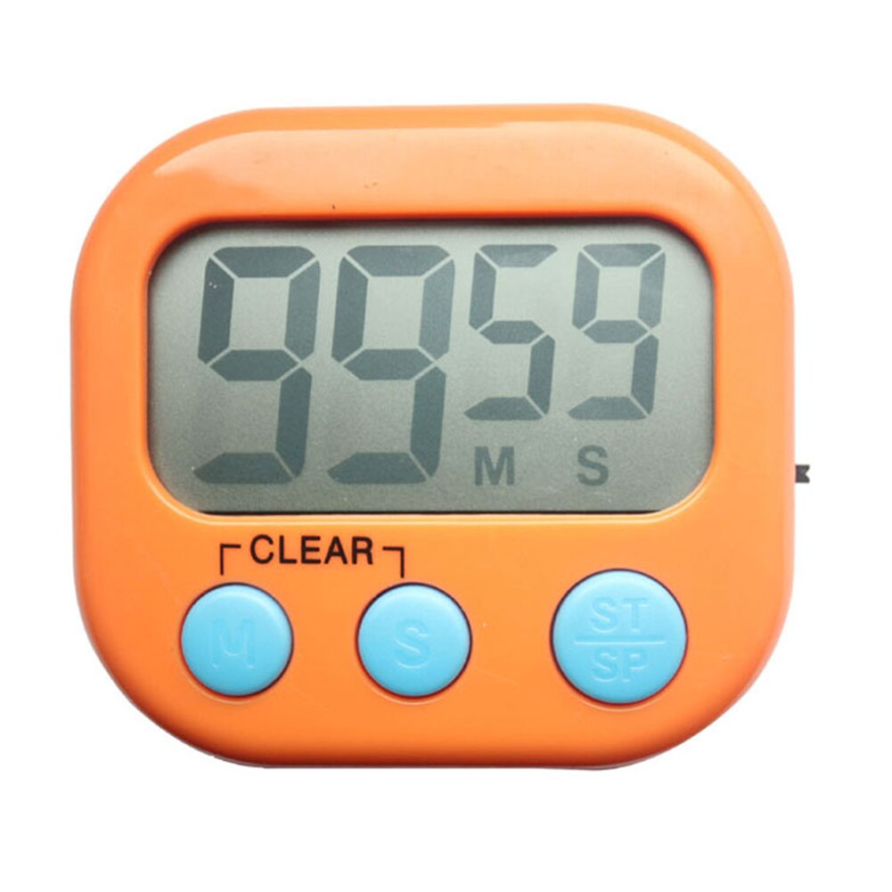Loud Alarm Clock Kitchen Timer Hanging Hole LCD Screen Time Reminder With Stand Loud Sound Kitchen Gadgets Magnetic Digital