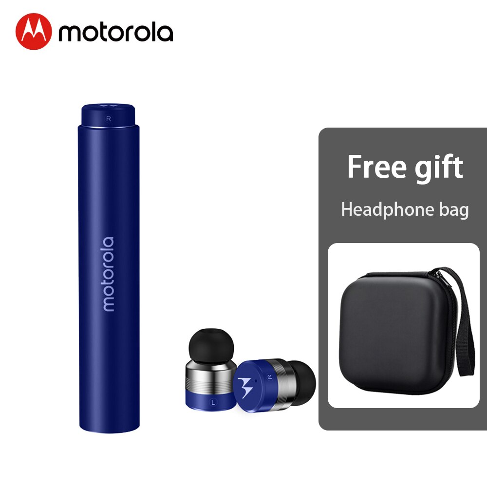 Motorola VerveBuds 300 Wireless Bluetooth Earphone In-Ear Mini Sports Headphones For Apple Samsung Huawei Phone VerveBuds300: Blue with case