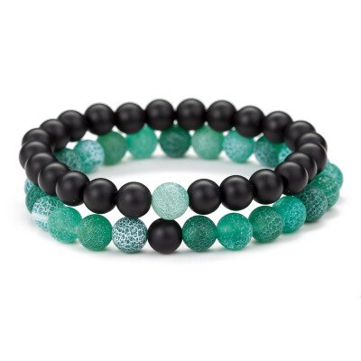 stil verwitterten stein perlen paar armband klassische stein Liebhaber armband für frauen: H03