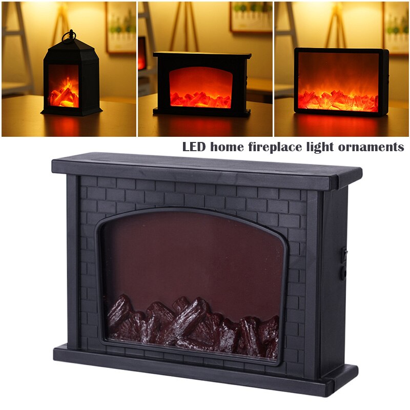 Chimenea de simulación de luz Led de estilo nórdico, ornamento de Navidad para decoración del hogar, DTT88