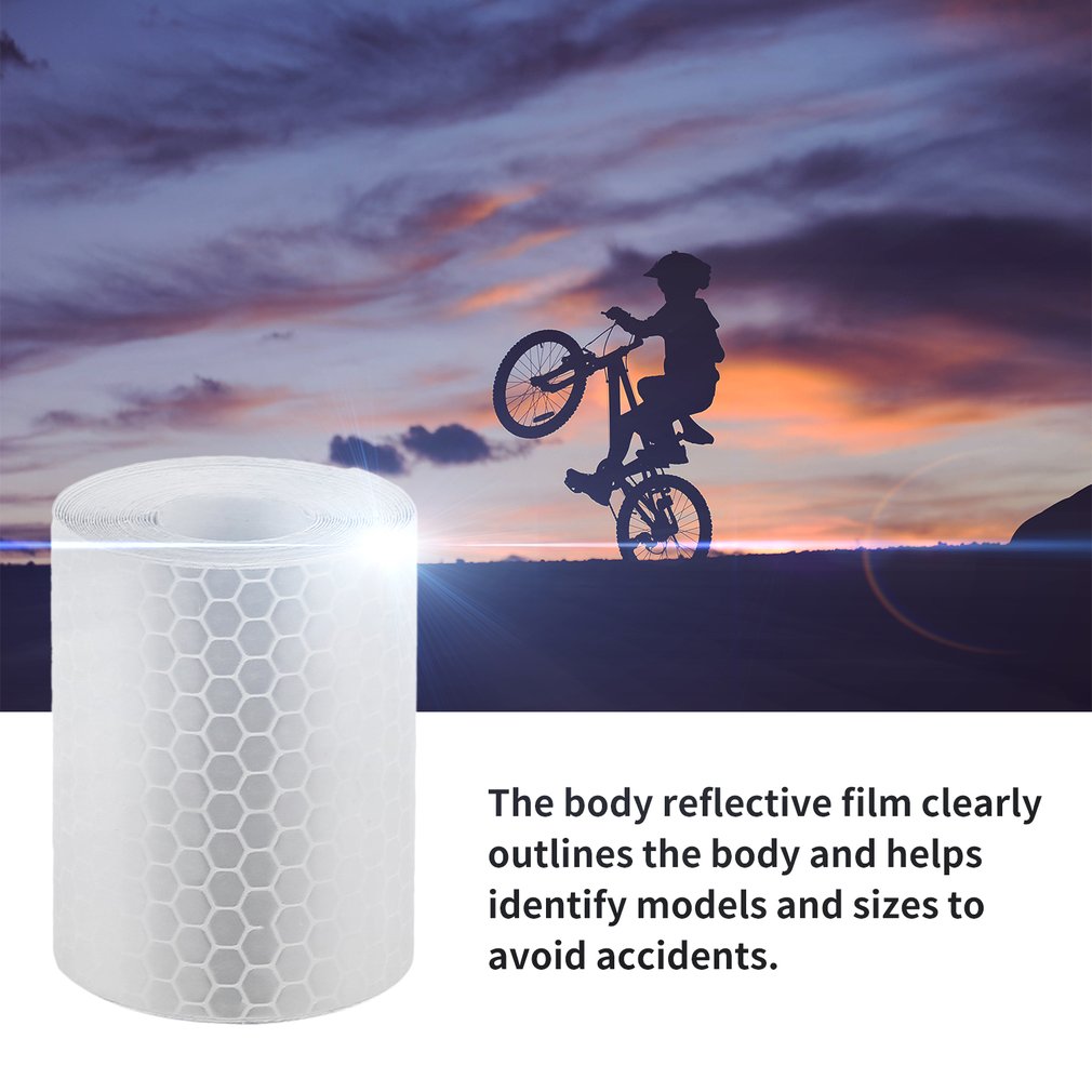 5 cmx 3m sikkerhedsmærke reflekterende tape klistermærker til cykler rammer motorcykel selvklæbende film advarselstape reflekterende film