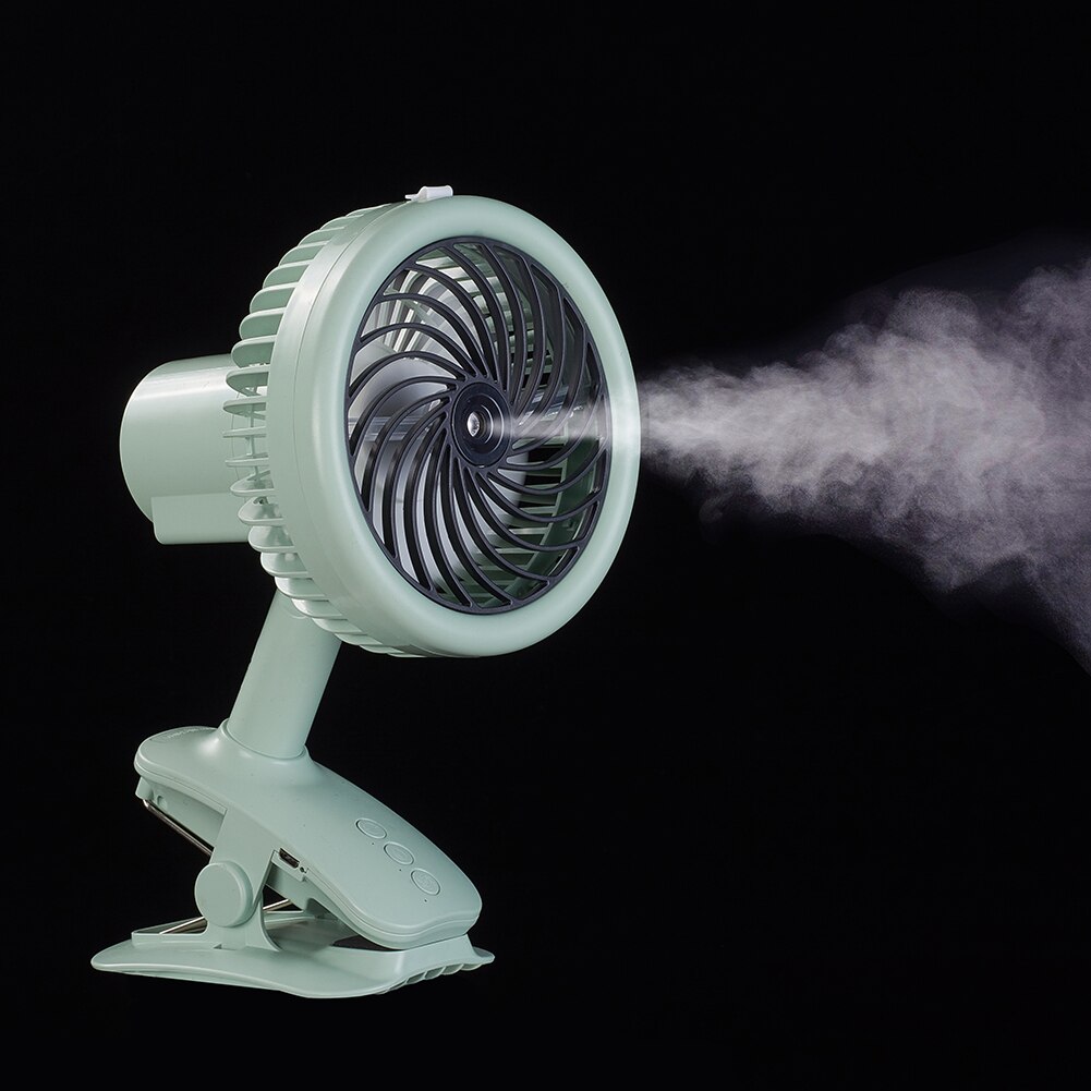 Mini Cooling Air Fan Humidifying Sprayable Fans Portable Shaking Head Desktop Fan With Clip Built-in Battery