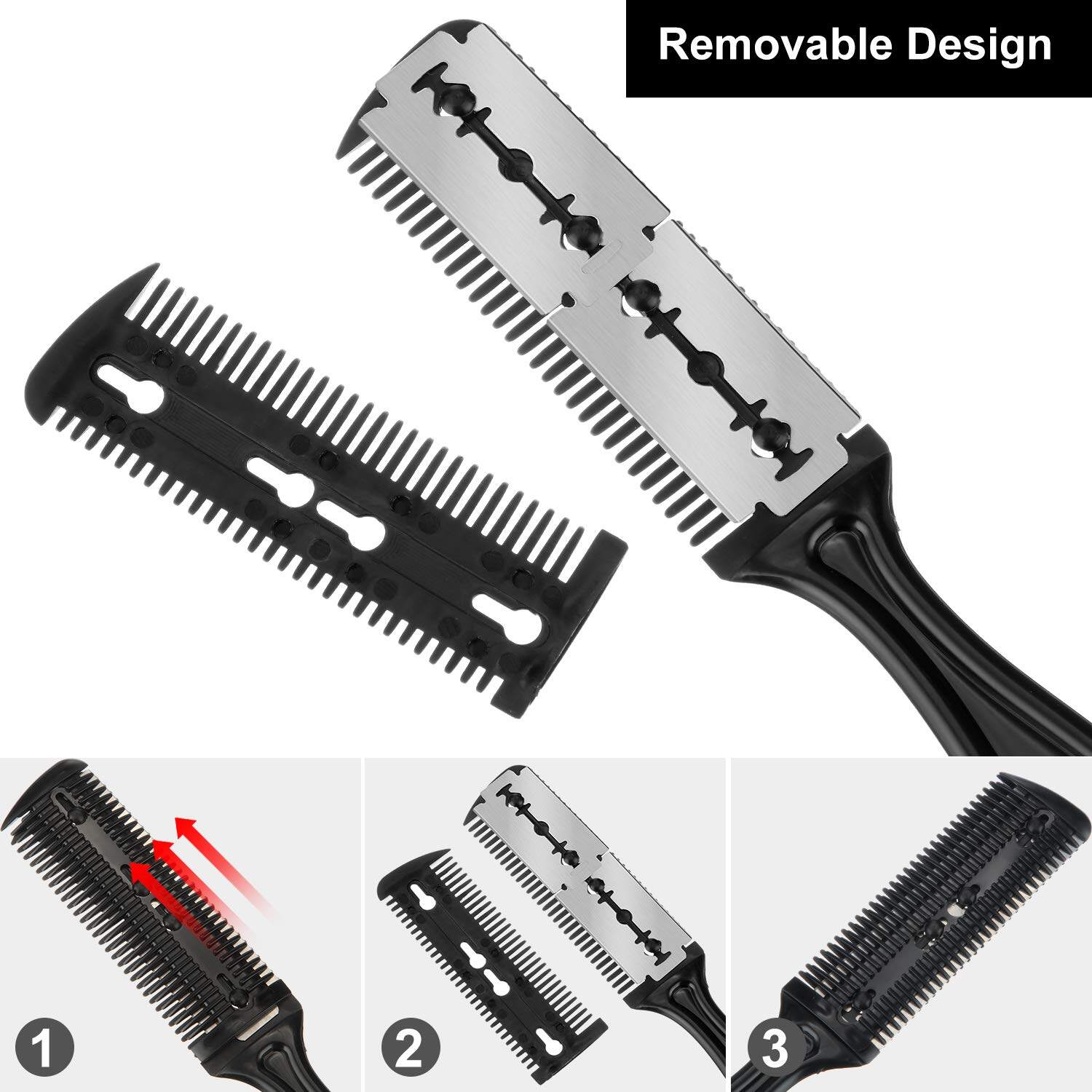 Hair Cutting Comb Hair Brushes With Razor Blades Hair Trimmer Cutting Thinning Tool Styling Barber Cutter Accessory